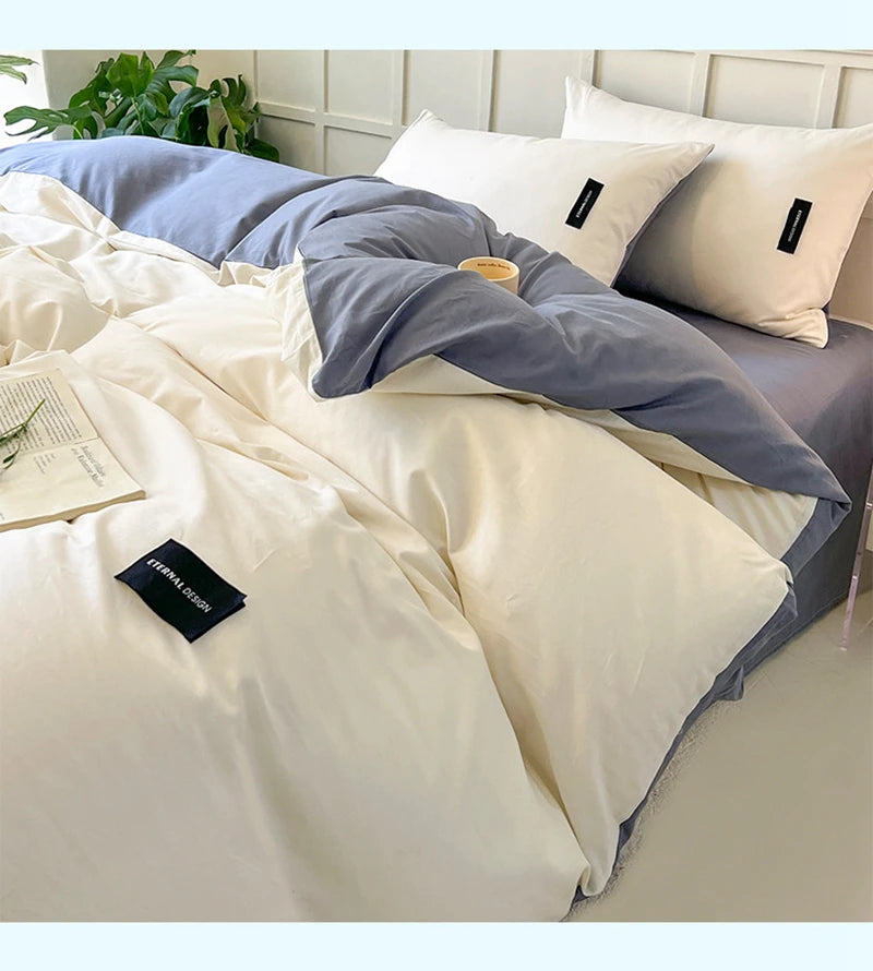 White Bedding Comforter Set with Pillowcase bed sheet Single Full Size Bed Linen Duvet Cover Set Queen/King Double Single Bed