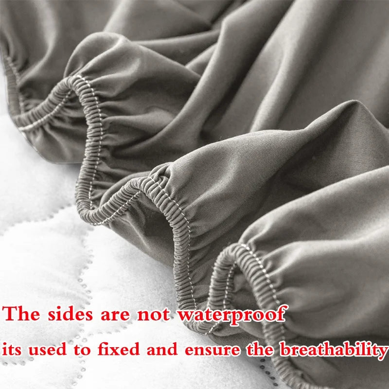 100% Waterproof Thicken Mattress Protector Cover Non-slip Fitted Bed Sheet Pad Bed Cover Single Double Bed Queen King Size 1Pc