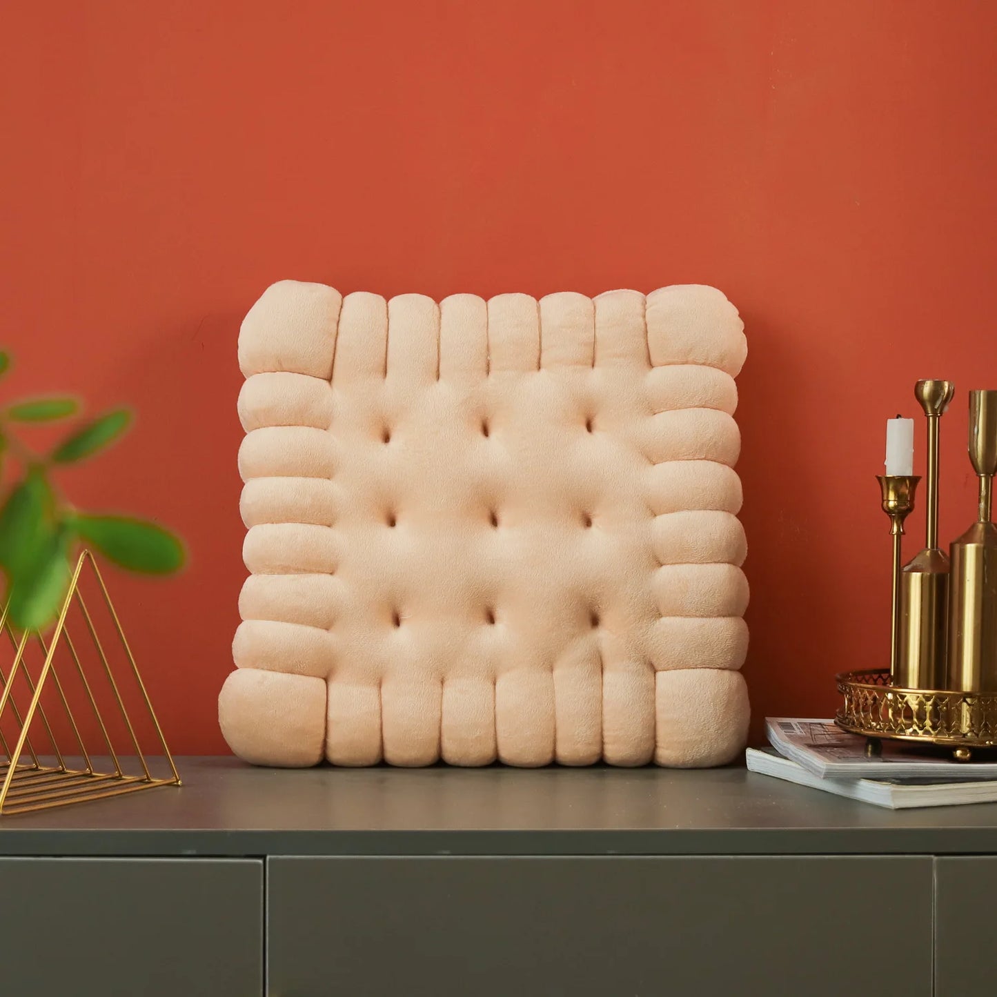INS Cookie Biscuit Cushion Soft Cute Throw Pillow Square Circle Thicken Seat Decorative Flooring for Living Room Household Chair