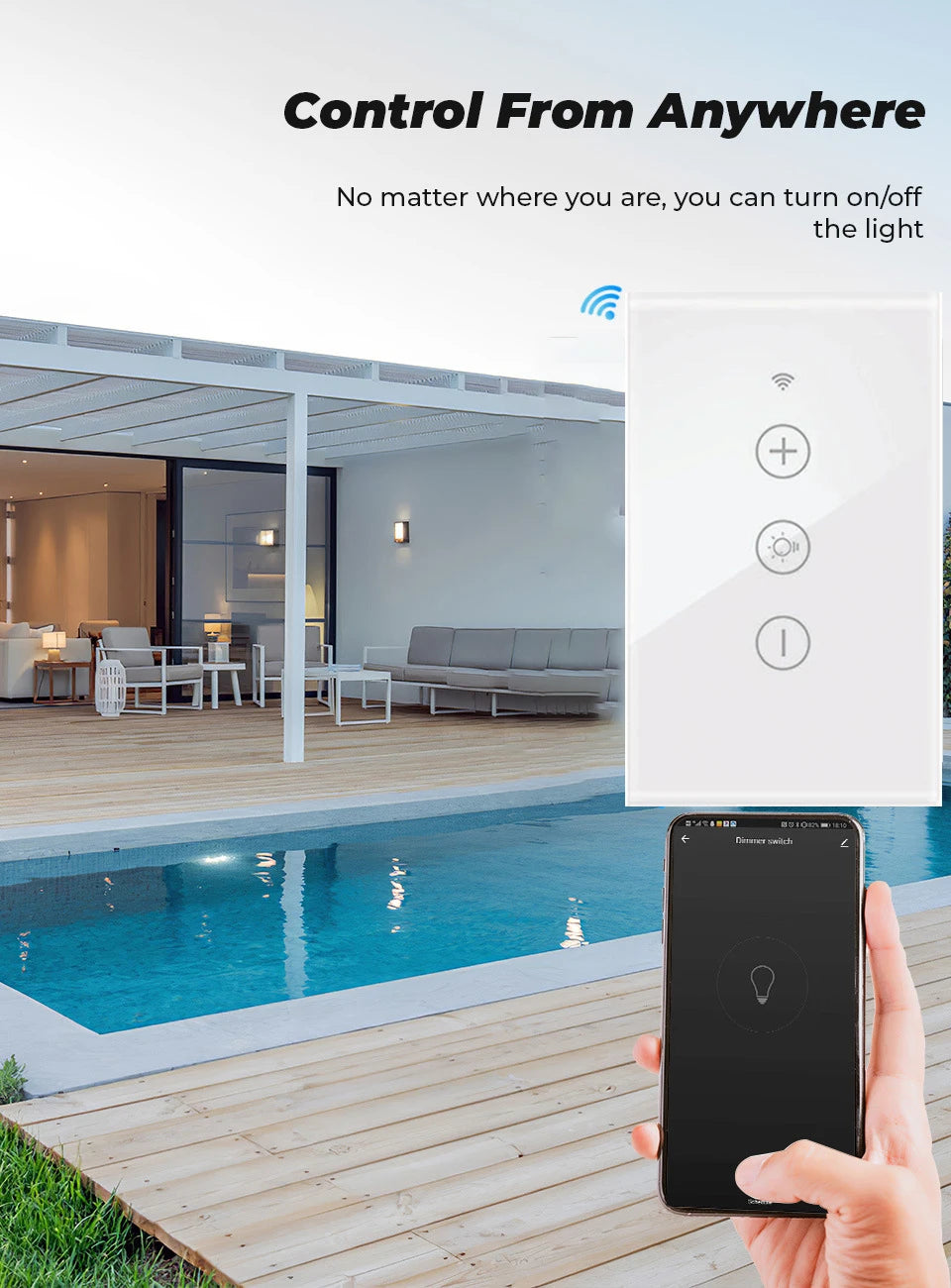 Tuya US Smart Life LED Dimmer Switch Wifi Remote Home Lights Dimming Touch Switches Voice Control Alexa Google Home Smart Home