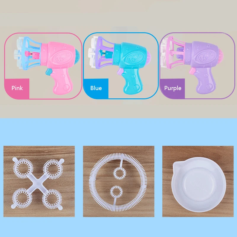 2 IN 1 Soap Bubbles Machine Bubble Gun Creative Bubble In Bubble Toys Blower Maker Outdoor Party Games Toys for Kids Boys Girls