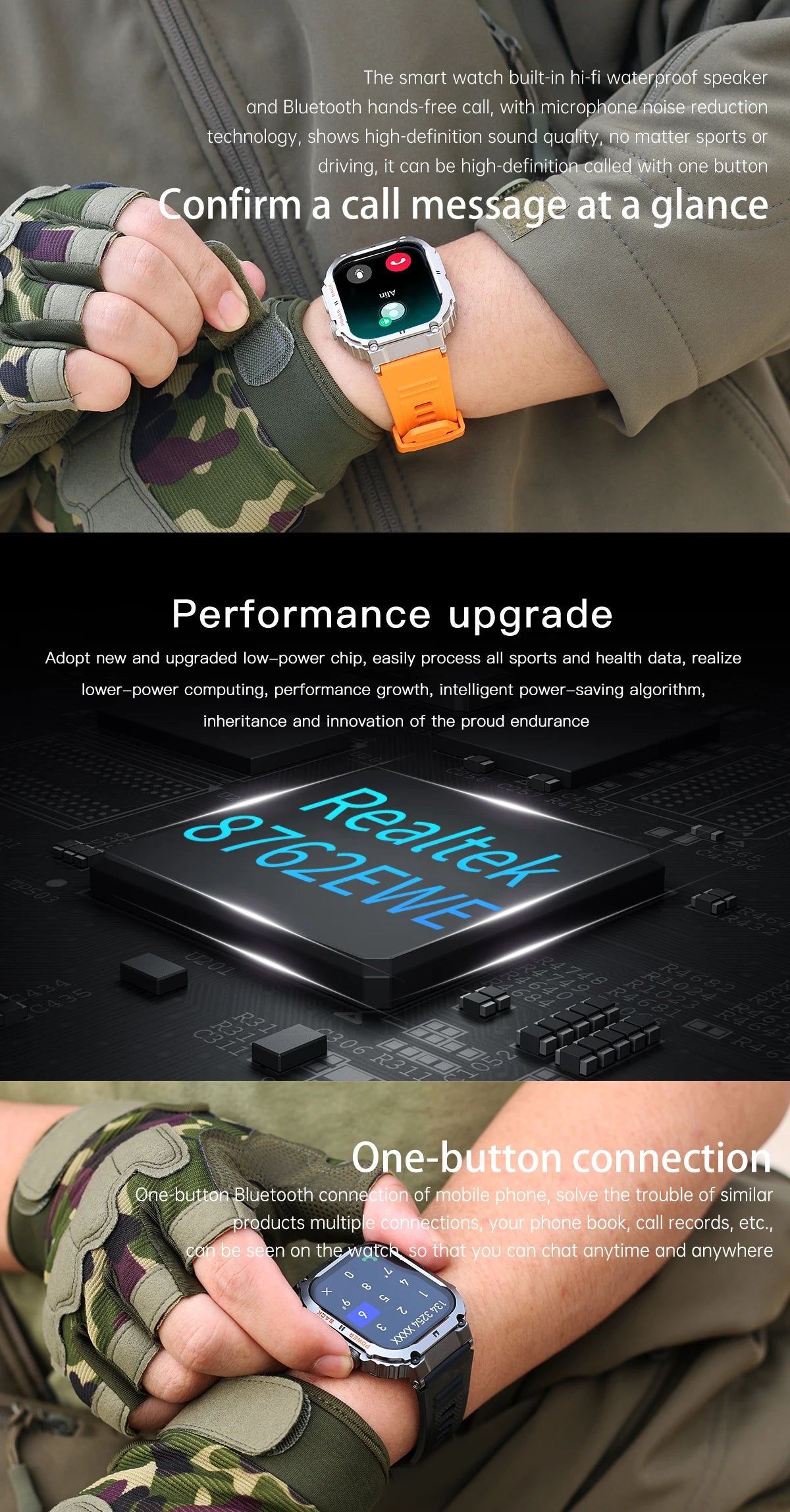LIGE Outdoor Sports Fitness Smartwatch For Men 1.96 Inch Screen Bluetooth Calling Waterproof Watches Blood Oxygen Reloj Hombre