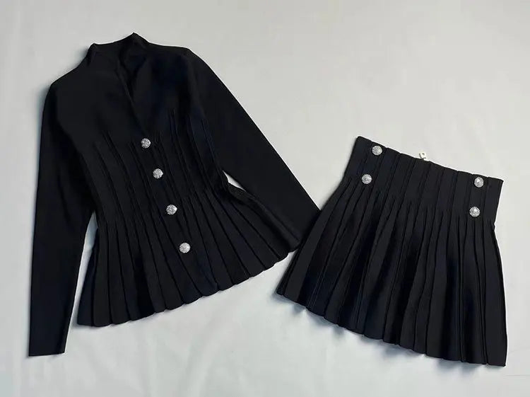 New autumn and winter women's V-neck heavy crystal button waist knitted cardigan y2k Korean version slimming hollow high-end top