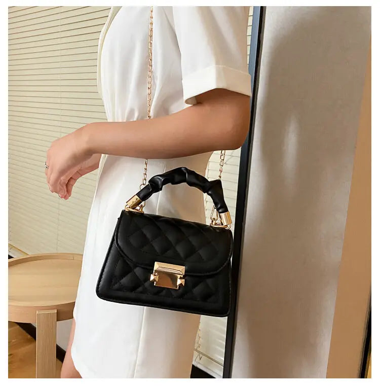 Light Mature Style Small Solid Sling Bag for Wome Crossbody Korean Fashion Shoulder Bags Purses and Handbags