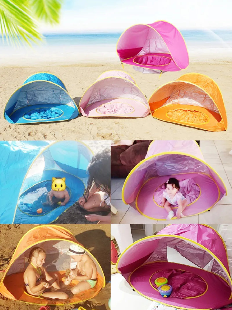 Outdoor Baby Beach Tent Pop Up Portable Shade Pool UV Protection Sun Shelter for Infant Child Water Play Toys House Tent Toys