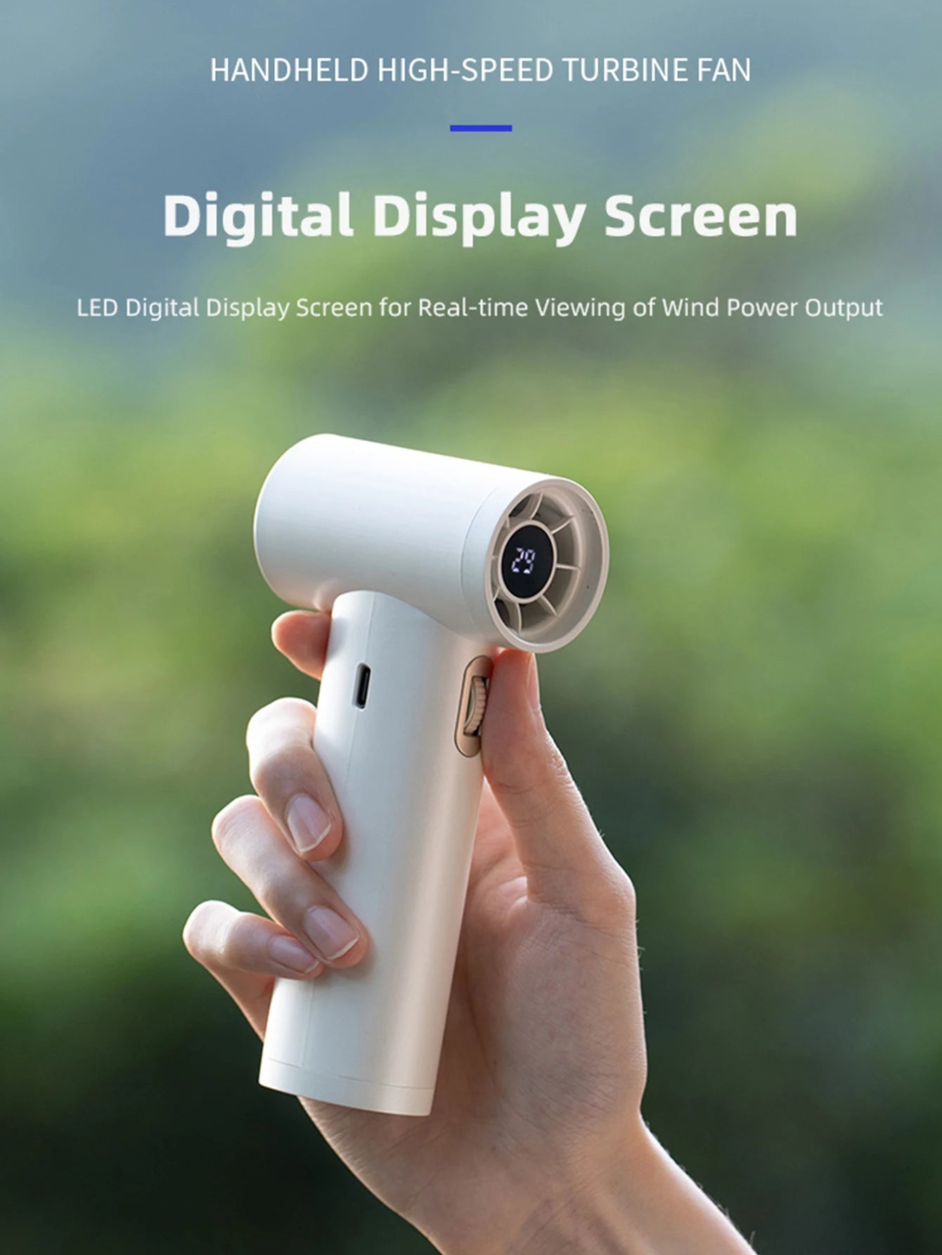 Vissko Portable Hand Fan 100 Wind Speeds Mini Bladeless Handheld Fan USB Rechargeable Personal Fans Electric Eyelash Fan