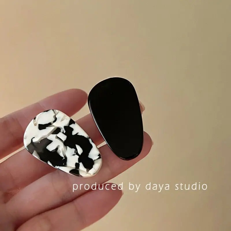 New Korean Version Daily Acetic Acid Geometric Women's Side Clip Fashionable and Fresh Girl Hair Clip Retro Bangs Duckbill Clip