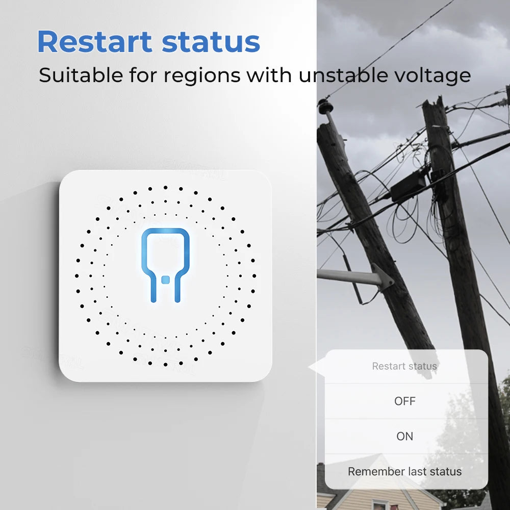 Smart Home Tuya Wifi Smart Switch with Energy Monitor 16A Mini Breaker Automation Module DIY 2Way Control Work with Alexa Google