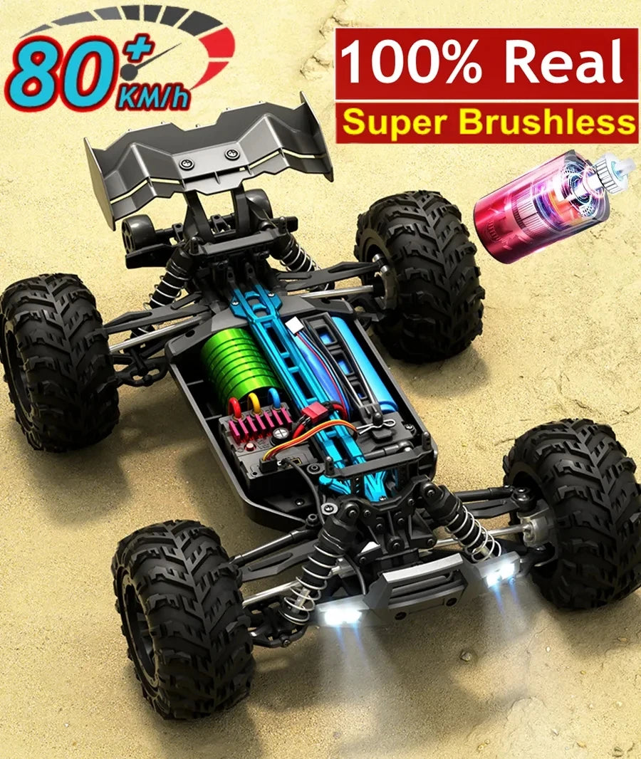 Super Brushless 80KM or 50KM/H 4WD RC Car With LED Remote Control Cars High Speed Drift Racing 4x4 Off Road Truck Kid Adult Toy