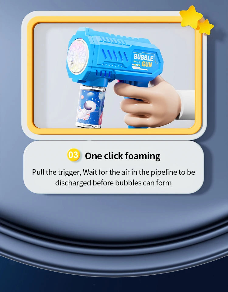 10 Hole Space Bubble Machine Outdoor New Product Children's New Product Hot Stage (Excluding Bubble Liquid and Battery)
