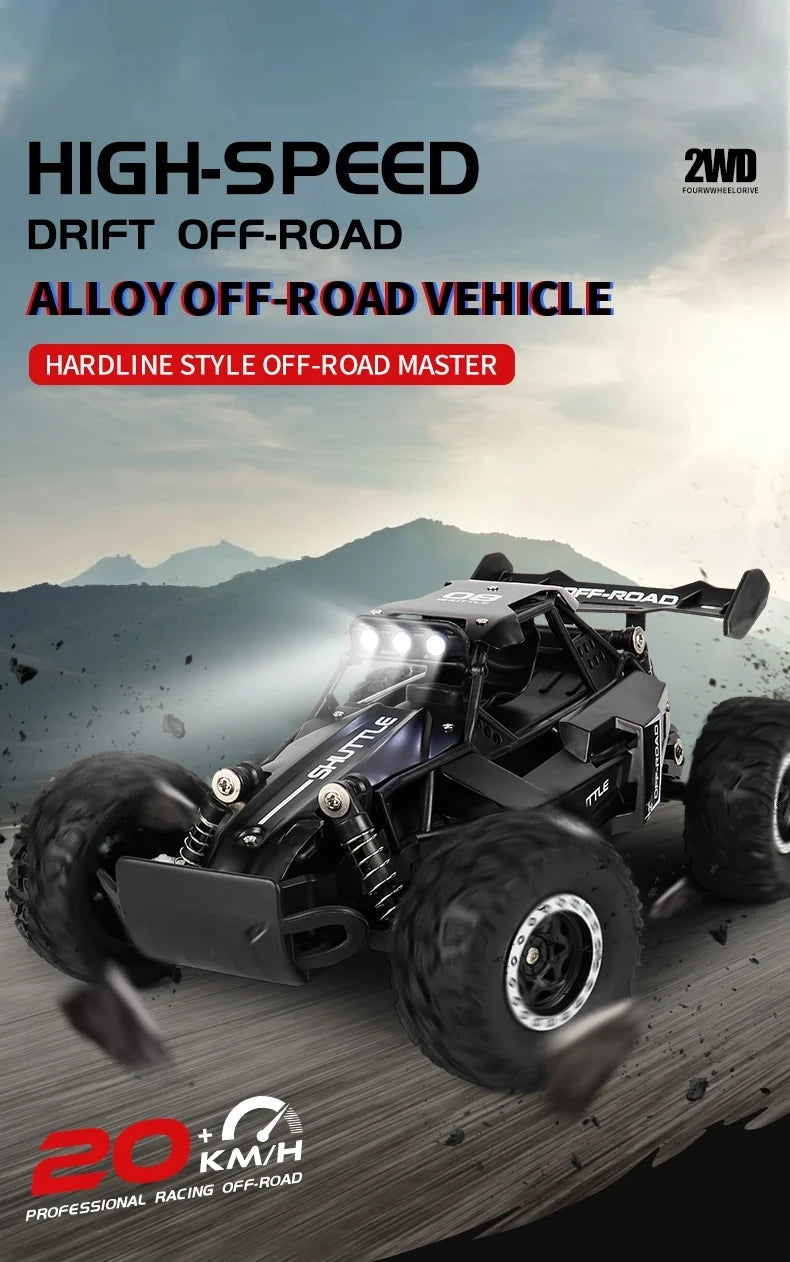 Radio 1:16 Model RC Car With LED Lights 2WD Off Road Remote Control Racing Drift Climbing Vehicle Cars Toys Gifts for Boys Girls