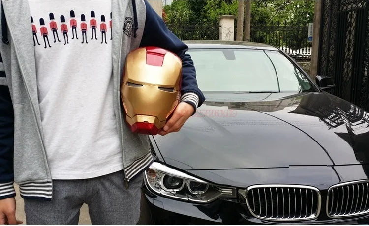 In Stock New Marvel Avengers Iron Man Helmet Cosplay 1:1 Light Led Ironman Mask Pvc Action Figure Toys Child Adult Gift