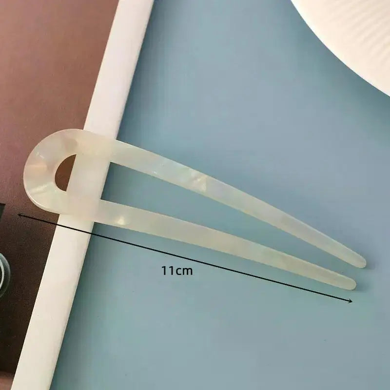 Fashion Acetate Hair Sticks for Women Shell HairClip Hair Pins U Shape Girls Hairpins HairBun Maker Wedding Hair Accessories