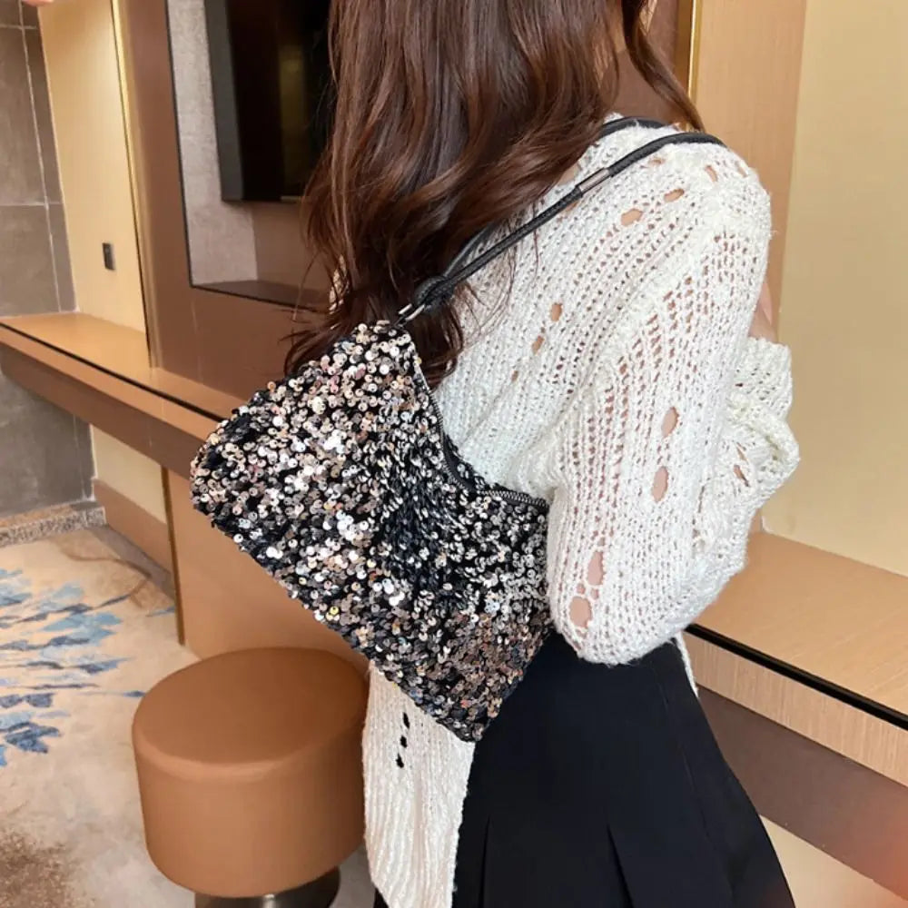 Solid Color Sequins Crossbody Bags Fashion INS Sequins Shoulder Bags Phone Purse Handbag Evening Clutch Bag Girl DIY