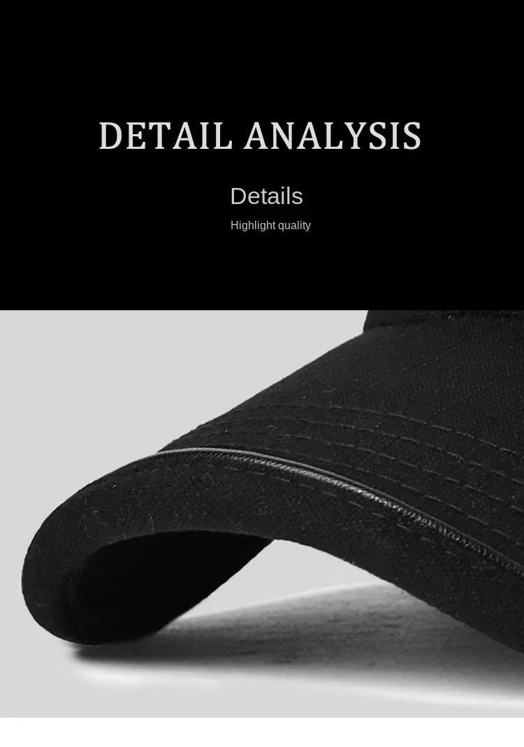 Men's Hat 2024 Autumn and winter Male Baseball Cap Casual Golf Trucker Dad Hat Outdoor Black Solid Color Windproof Adjustable Sn