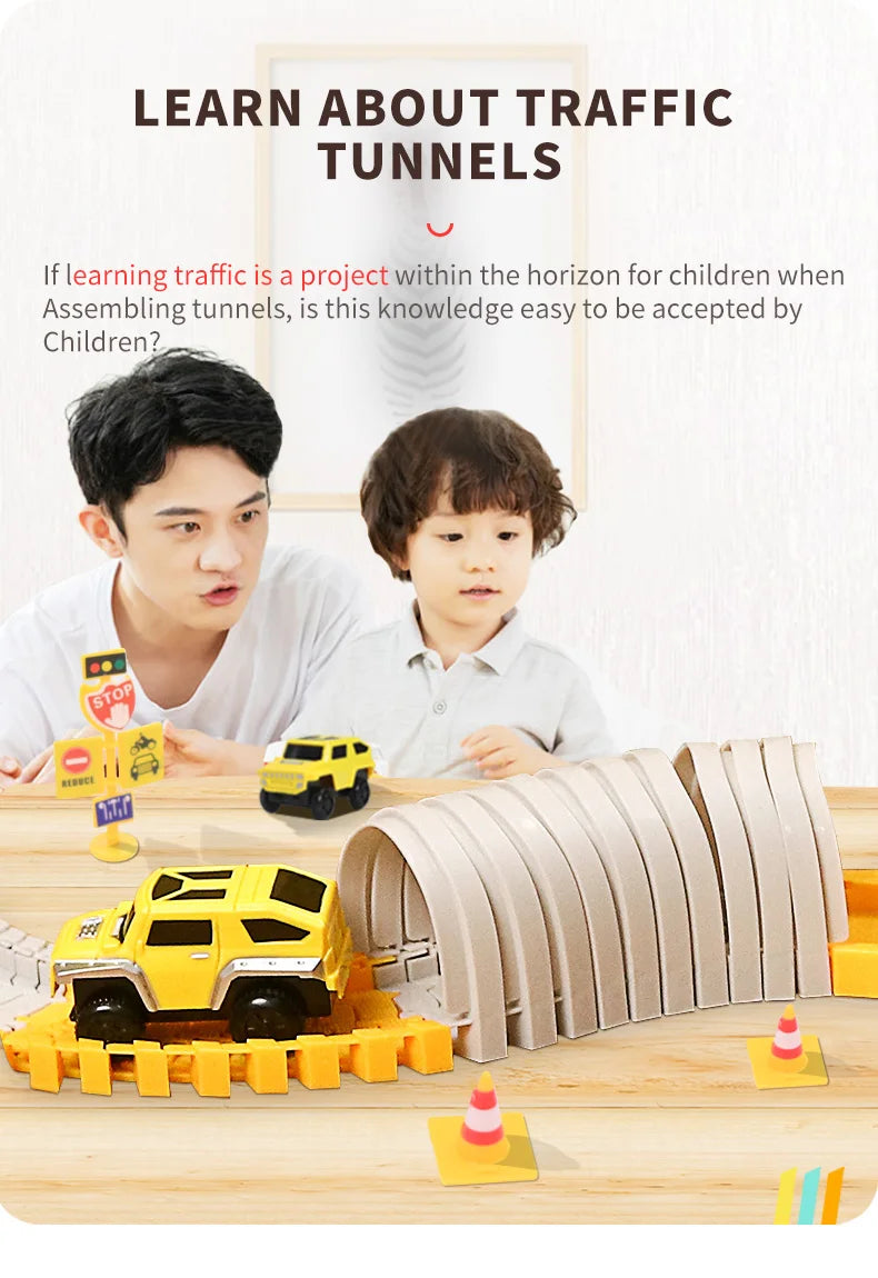 137-467pcs Children Electric Track Toy Car Engineering Car Kids Educational Toys Track Car Train Toys for Children Birthday Gift