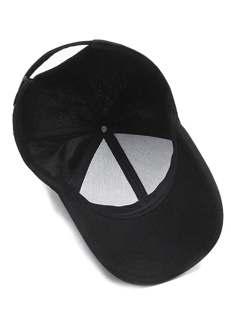 Men's Hat 2024 Autumn and winter Male Baseball Cap Casual Golf Trucker Dad Hat Outdoor Black Solid Color Windproof Adjustable Sn