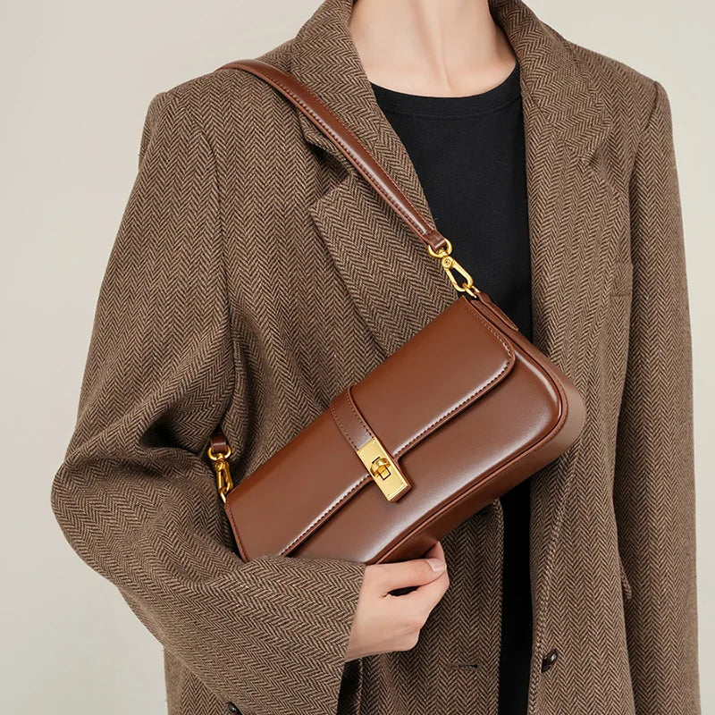 Jonlily Women Genuine Leather Shoulder Bag Female Fashion Handbag Totes Small Underarm Bag Casual Daybag Mini Purse -KG1313