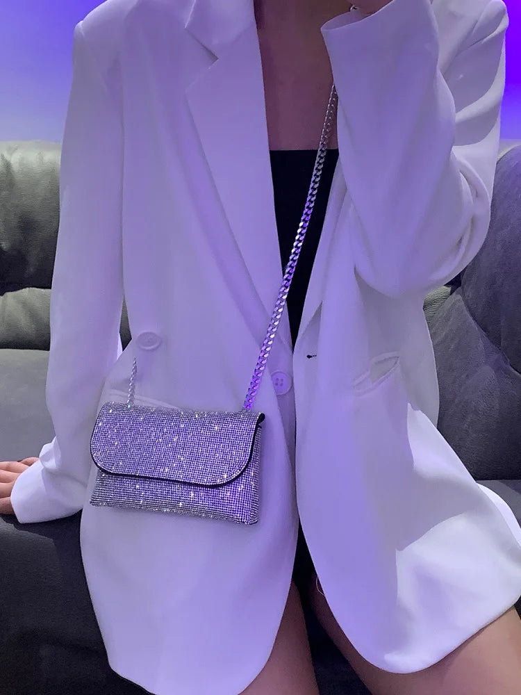 JIOMAY Mini Shoulder Bag for Women Designer Purses and Handbags Bling Rhinestone Clutch Bags Girls Chain Crossbody Bag Wholesale