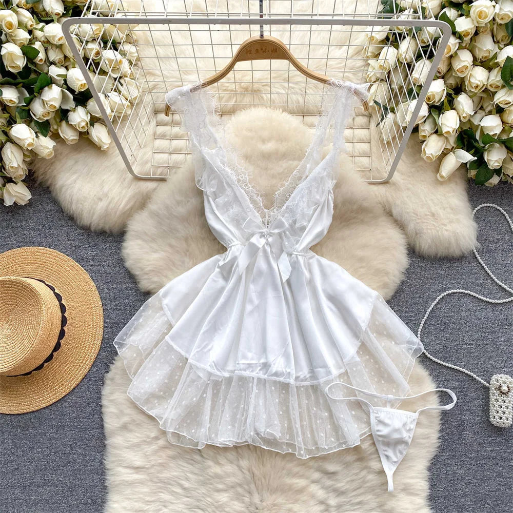 Girls Sexy Cute Japanese JK Uniform Mini Checkered Strap Skirt Off Shoulder High Waist Elastic Cosplay Dress Hot Sweet Pajama