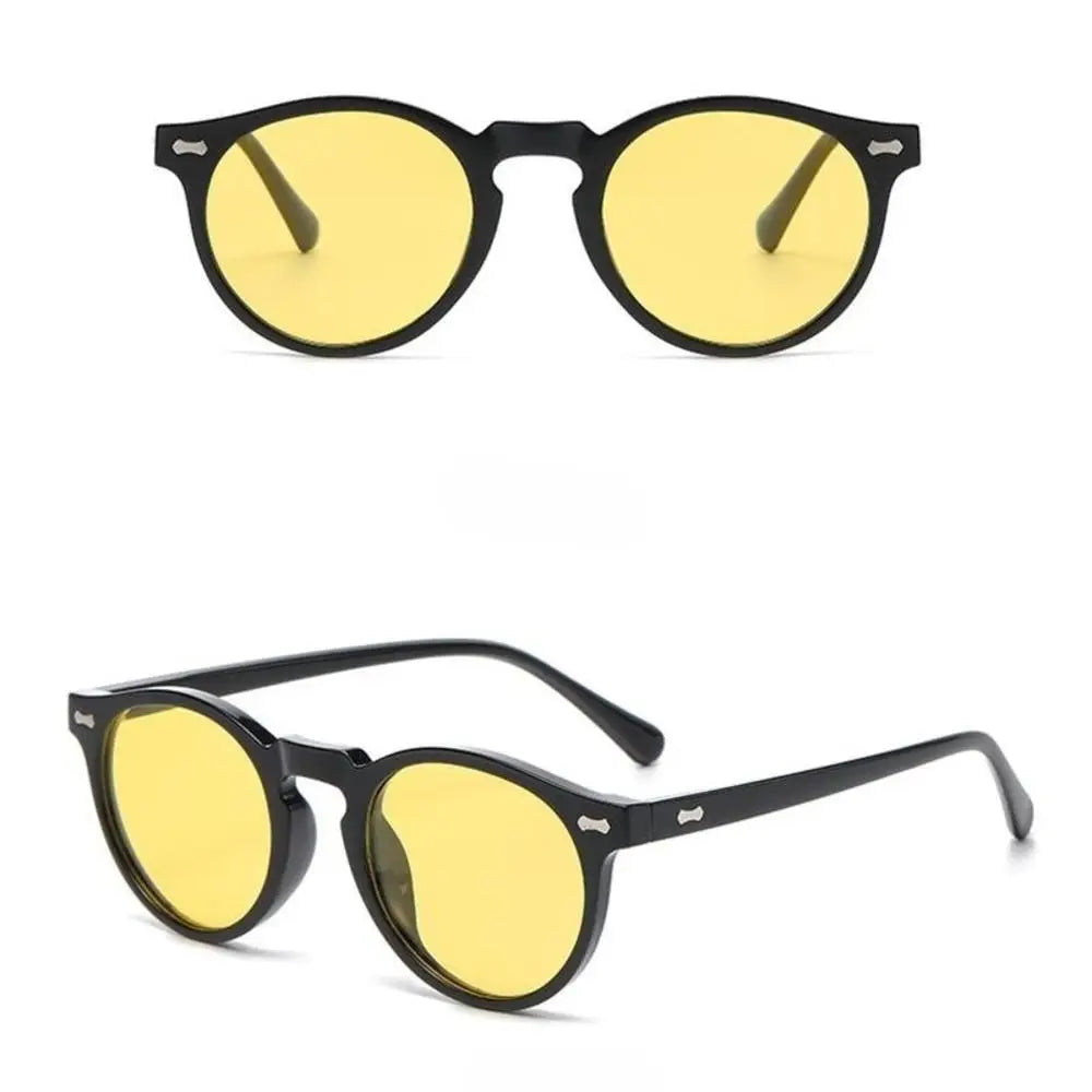 Retro Round Polarized Sunglasses Men Women Fashion Vintage Driving Glasses Outdoor Travel UV400 Shades Goggles Cycling Glasses