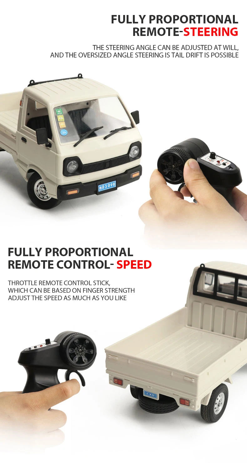 WPL D12 1:10 / 1:16 RC CAR Simulation Drift Climbing Truck LED Light Haul Cargo Remote Control Electric Toys For Children