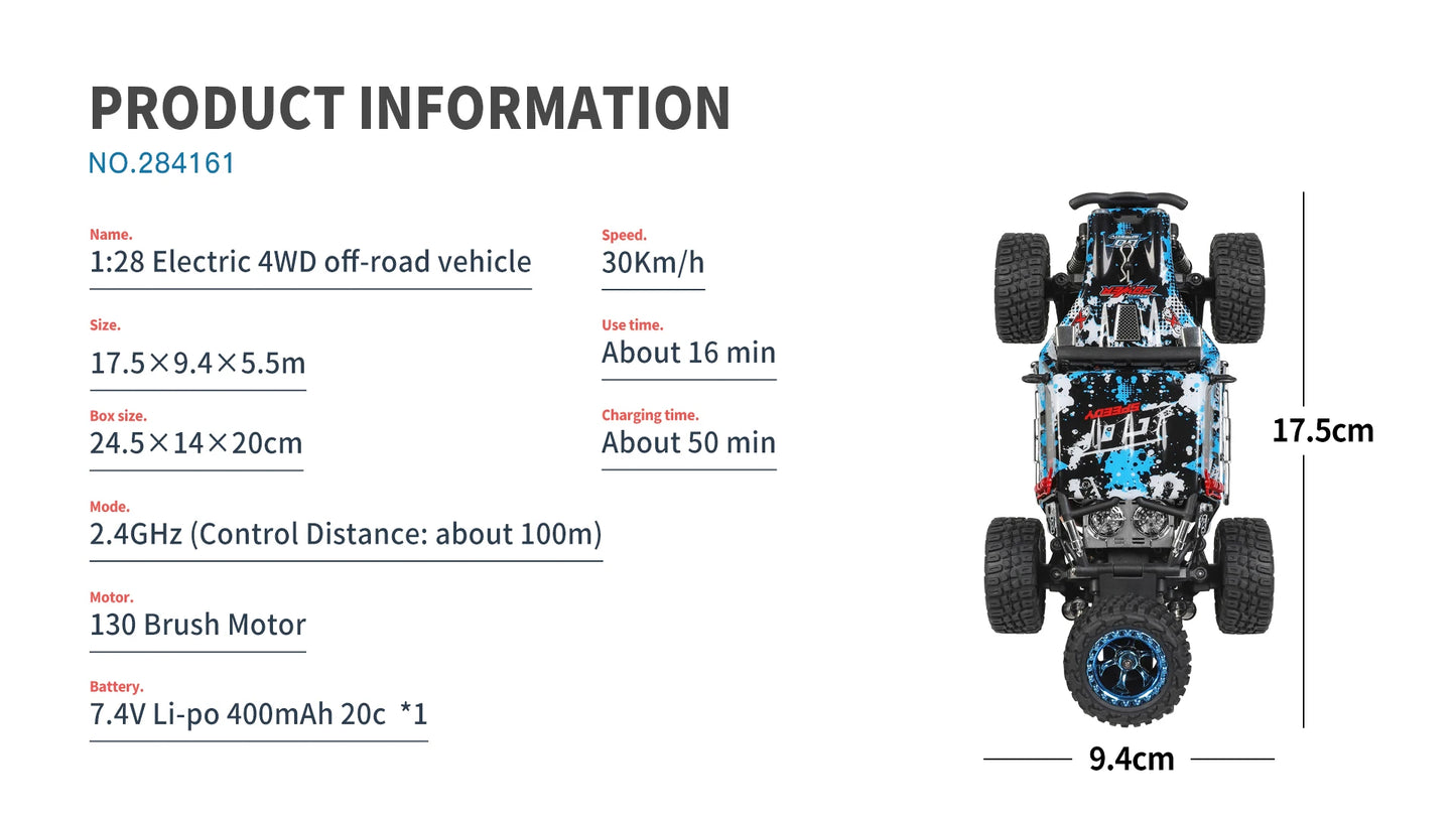 WLtoys 1:28 284010 284161 2.4G Racing Mini RC Car 30KM/H 4WD Electric High Speed Remote Control Drift Toys for Children Gifts