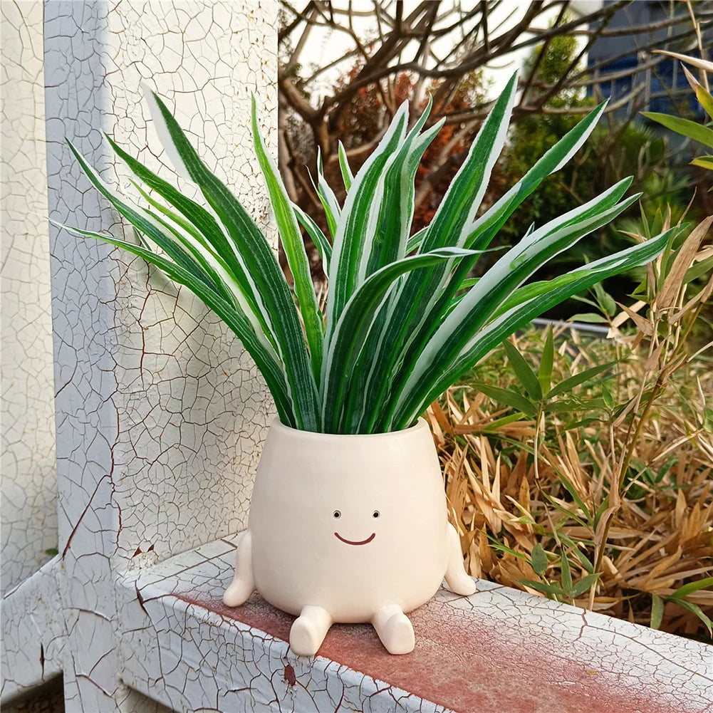 Flower Pot Wall Planter Pot Creative Swing Face Resin Cute Plant Succulent Pots Smiling Face Flower Container Garden Accessories