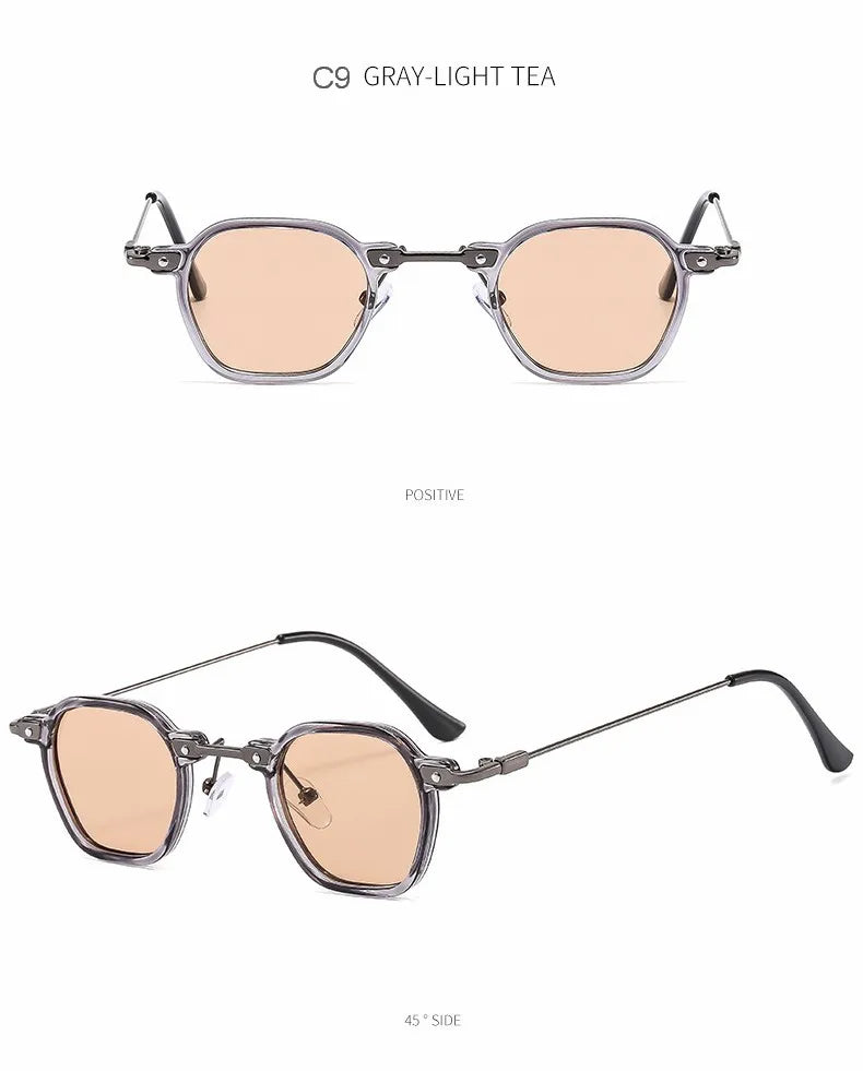 Small Square Sunglasses Riding Driving Sun Glasses Women Men Brand Designer Metal Frame Eyewear Shades Oculos De Sol UV400