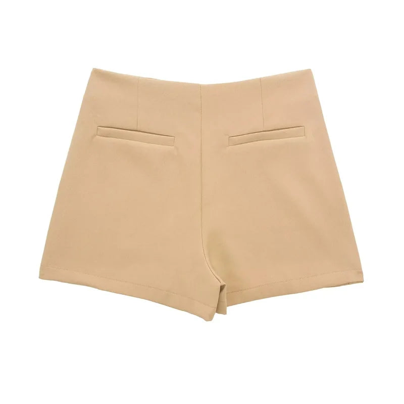 TRAF 2024 Asymmetric Skort For Women Black High Waist Mini Skirt Shorts Women Casual Bermuda Shorts Woman Summer Skirt Shorts