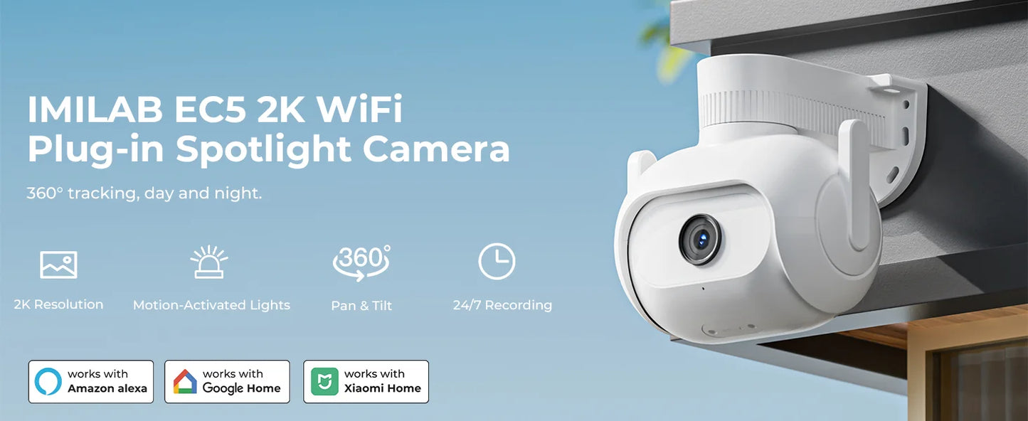 IMILAB EC5 -Smart Security System Kit, Outdoor Video Surveillance, Wireless App Control, Floodlight Camera, Wi-Fi, 2K