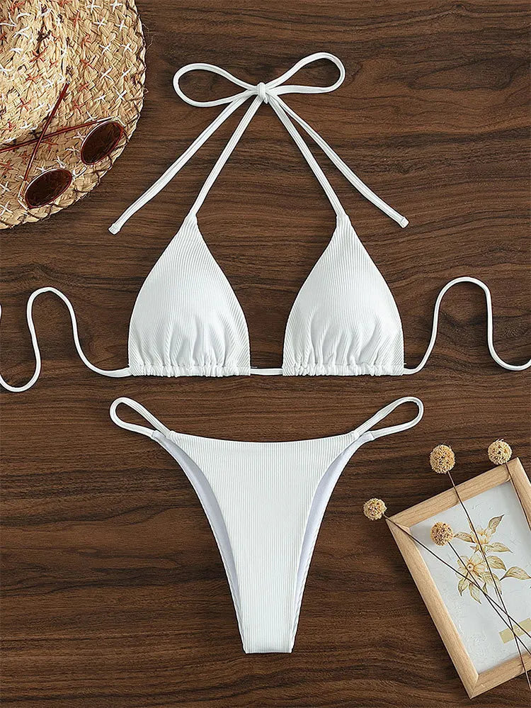 2025 New Bikini Set Pad Beach Triangle Swimwear Women XS-XL Maio Biquinis Swimsuit Tankini Femme Badpak Dames Mujer купальники