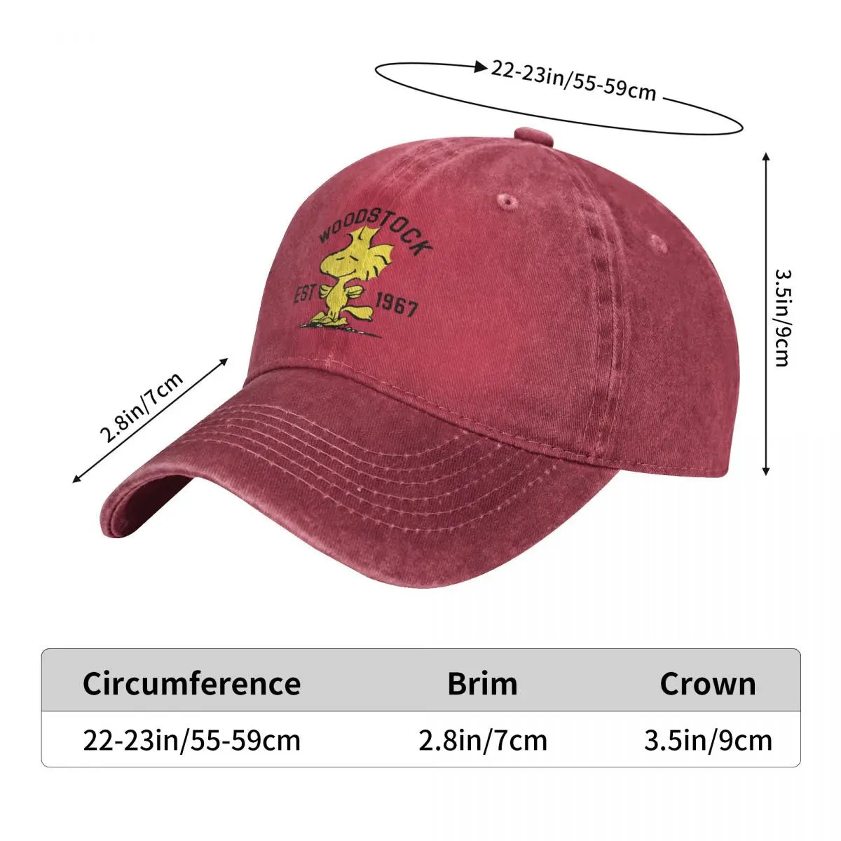 Peanuts Woodstock Snoopy Baseball Cap Vintage Distressed Denim Washed Snapback Hat Men Women Outdoor Workouts Adjustable Cap Hat
