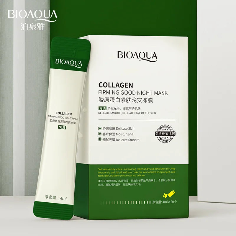 60pcs BIOAQUA Collagen Sleeping Facial Masks Face skincare Moisturizing Firming Face Mask Beauty Facial Skin Care Products