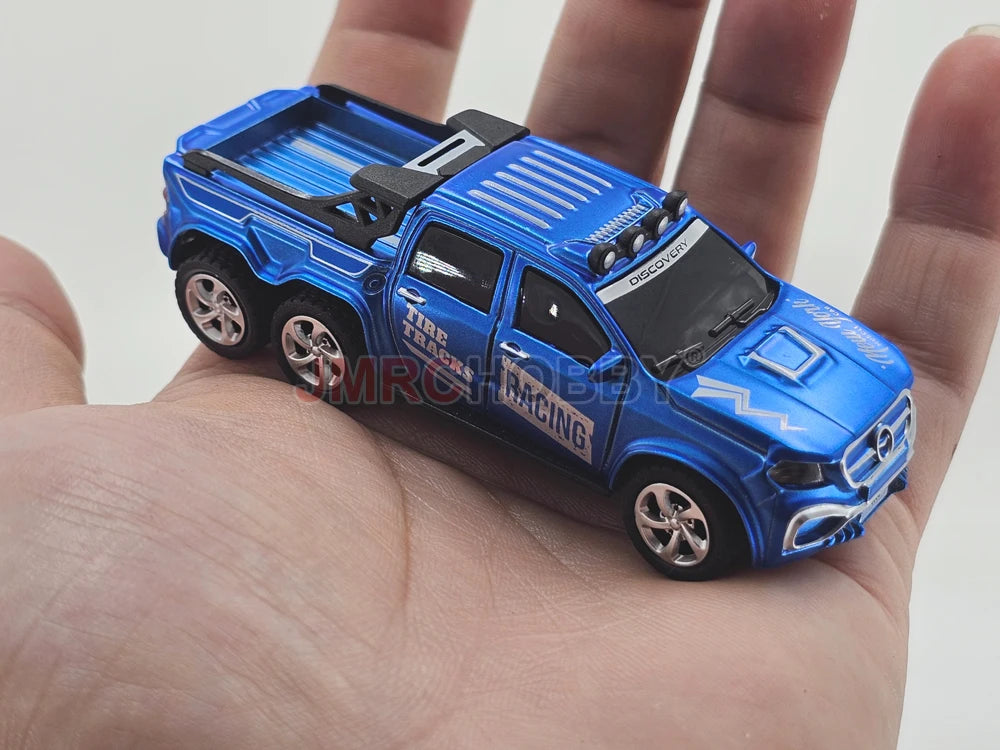 1:64 Metal Alloy Proportional Remote Control Vehicle Model 2.4GHz Mini Simulation RC Car With Trailer