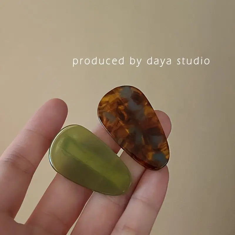 New Korean Version Daily Acetic Acid Geometric Women's Side Clip Fashionable and Fresh Girl Hair Clip Retro Bangs Duckbill Clip
