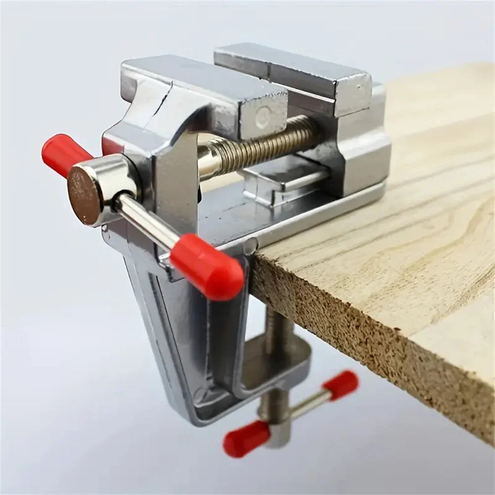 Mini Bench Vise Muliti-Funcational 3.5" Aluminum Miniature Small Jewelers Hobby Clamp On Table Flat Pliers Tool Vice
