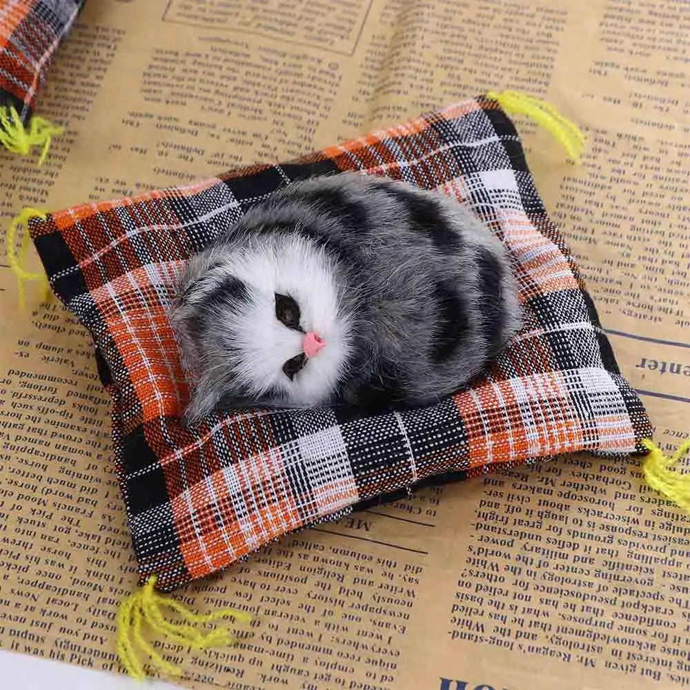 Artificial Mini Cats Ornaments Cute Cloth Pad Plush Fake Cats Lying Position Children Birthday Gift Creative Decoration