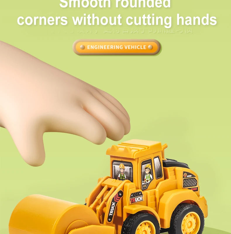 Engineering Vehicle Model Press Sliding Car Excavator Bulldozer Children Educational Construction Vehicle Toy Kids Boy Gift