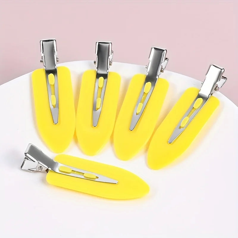 5pcs Simple Trendy Versatile Hair Clips Materials For DIY Supplies, Pure Colors Hair Clips For Handmade Jewelry Accessories