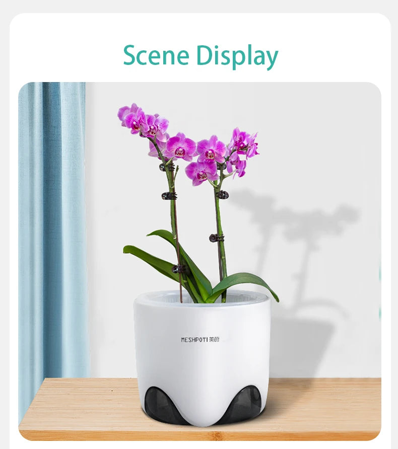 Meshpot 12 cm Plastic Orchid Pot Inner Clear Orchid Planter Double Layer Good Outlooking Plants Container Garden Accessories