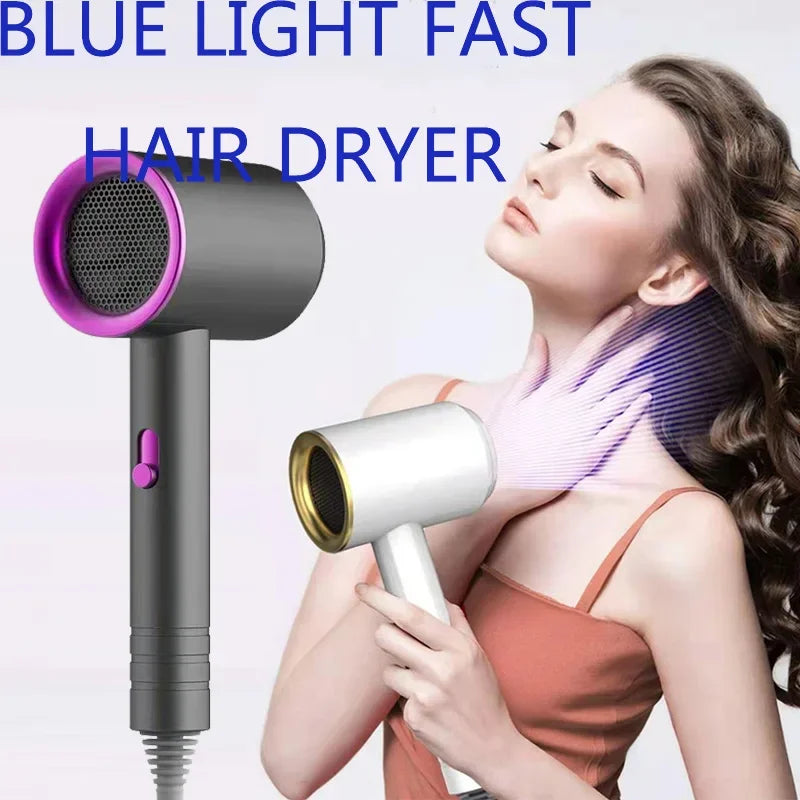 Hair Dryer For Women Quick-Drying Low-Noise Electric Hairbrush Professional Blue Light Negative Ion Collagen Hair Care Dryer