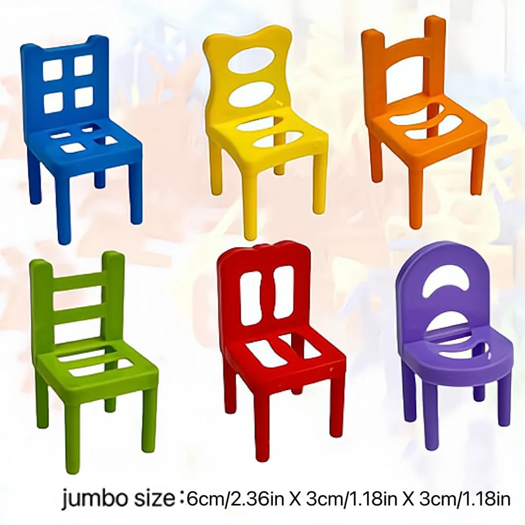 24-42pc children's puzzle folding chair toy parent-child interactive game for kids chair stack party game juego social games
