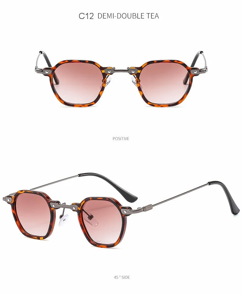 Small Square Sunglasses Riding Driving Sun Glasses Women Men Brand Designer Metal Frame Eyewear Shades Oculos De Sol UV400
