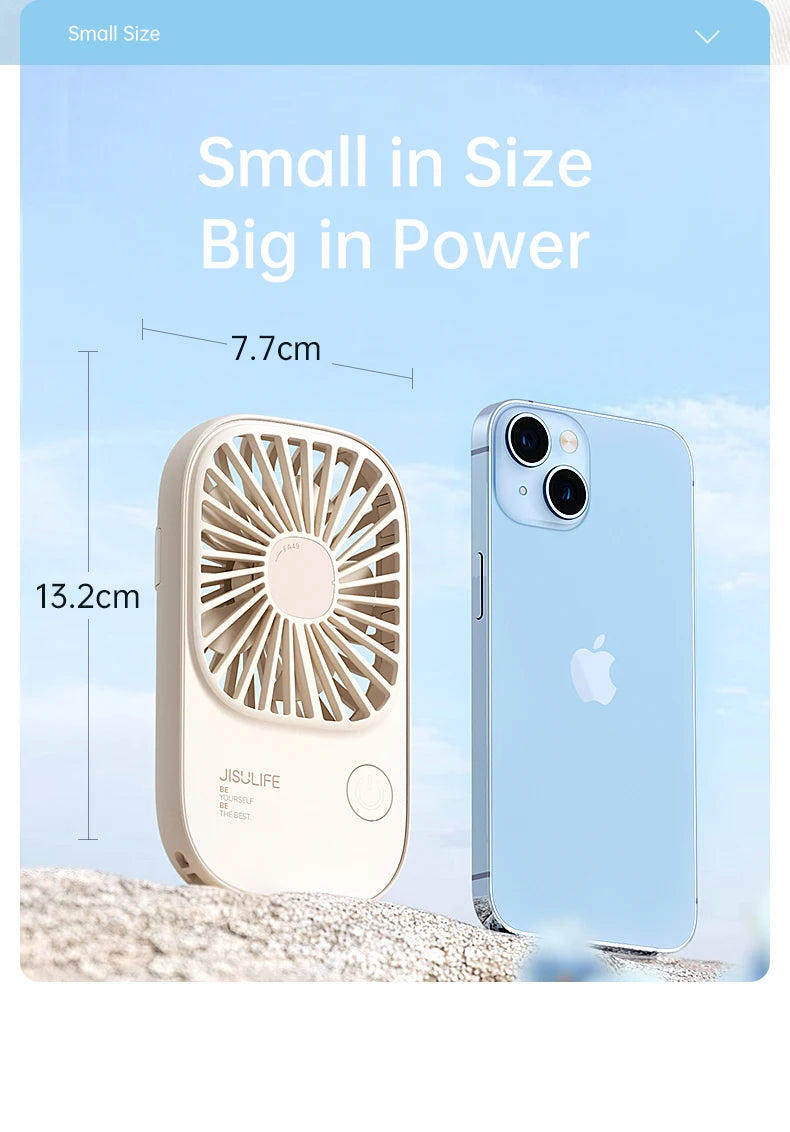 JISULIFE Mini Handheld Fan, Small Fans Portable with Bracket, USB Rechargeable Desk Fan ,Makeup Eyelash Fan ,Send Lanyard