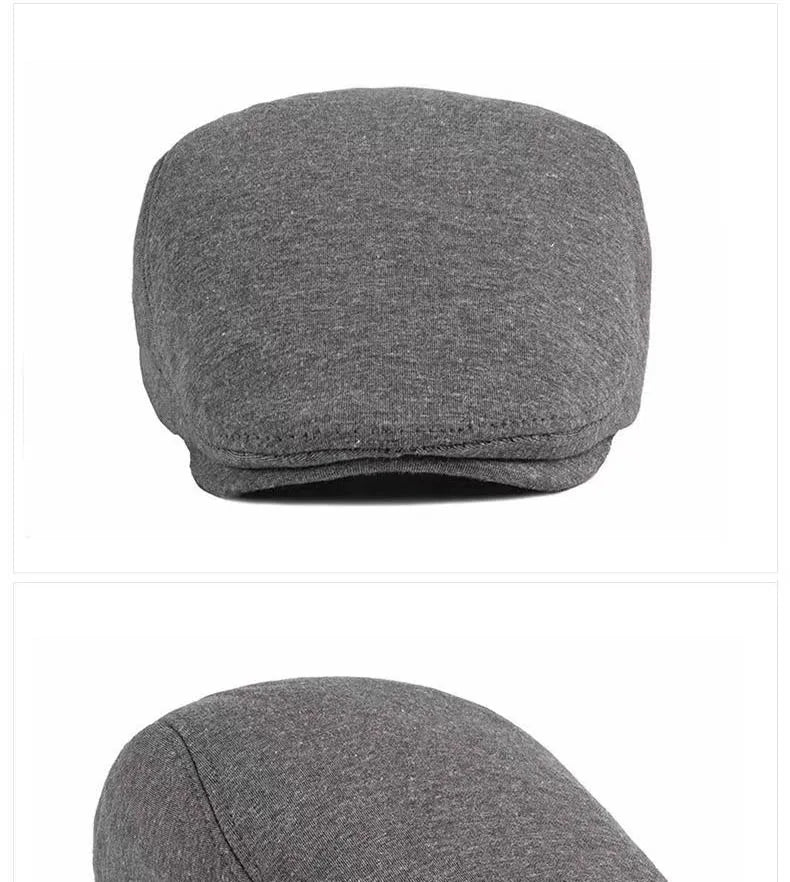 2024 Men berets Fashion Beret Cotton Solid Color Soft Top Casual Beanie Retro Literary Forward Cap Peak Cap Driver Hat Gift