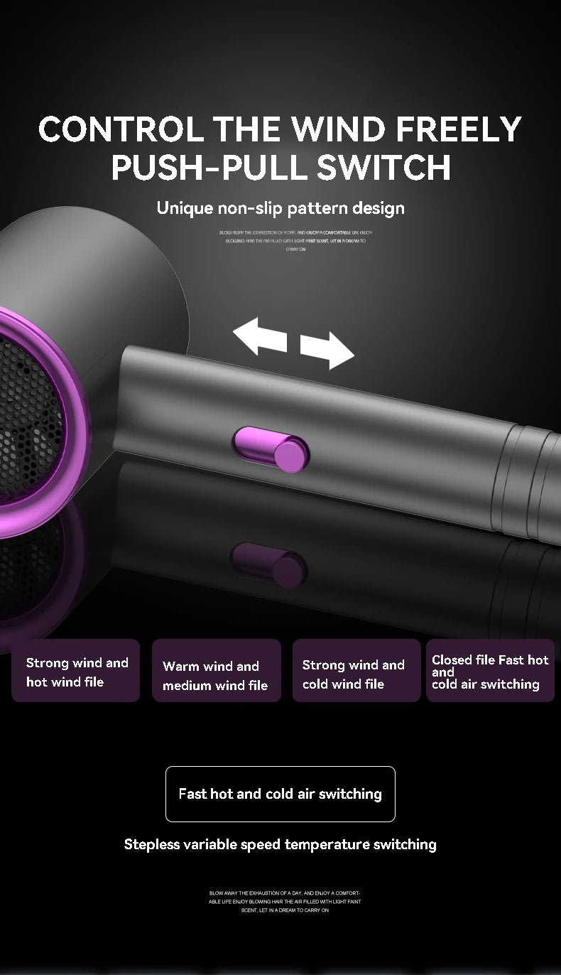 Hair Dryer For Women Quick-Drying Low-Noise Electric Hairbrush Professional Blue Light Negative Ion Collagen Hair Care Dryer