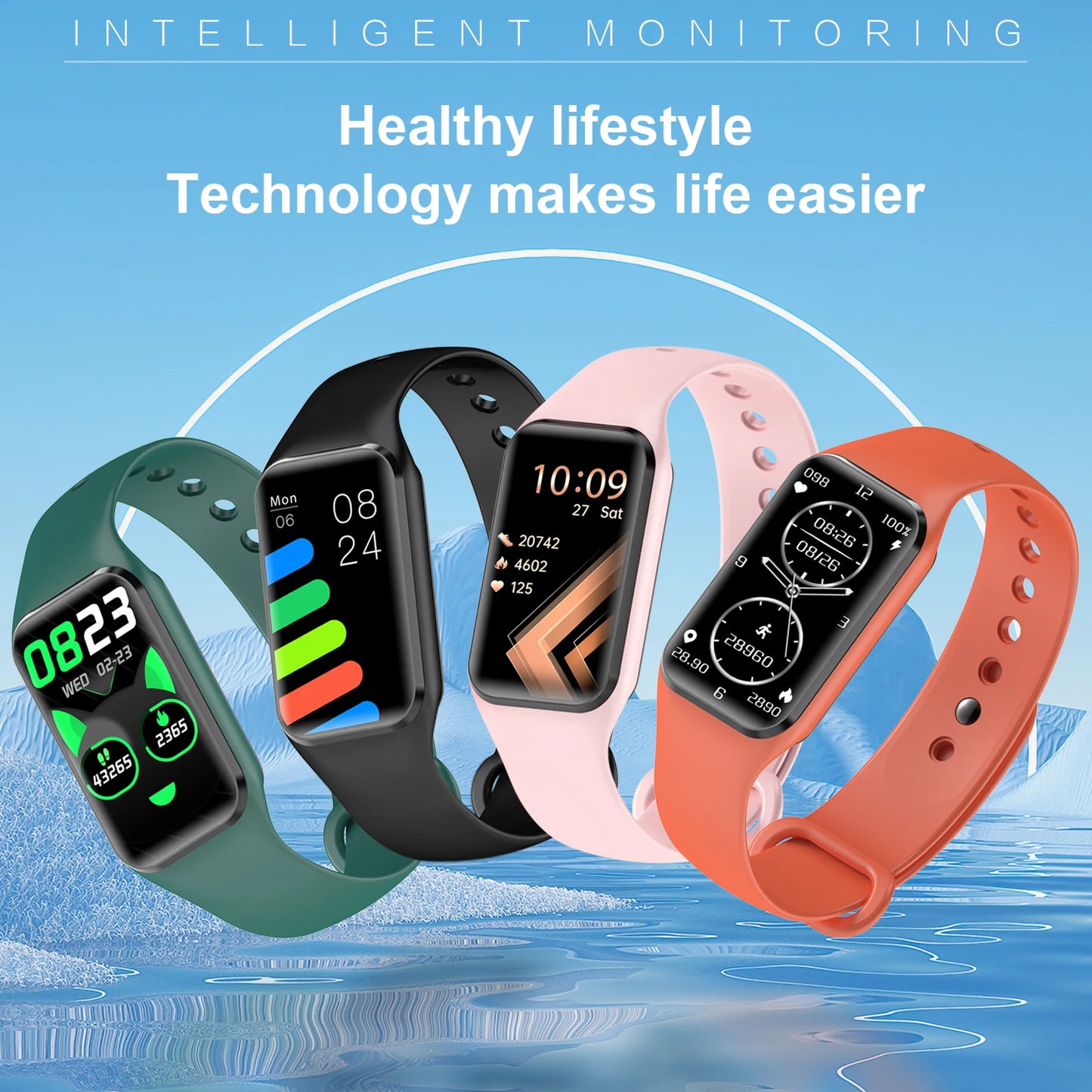 IOWODO 1.47" HD Smart Watch for Men Women Exercise Mode Smartwatch Sleep Monitor Pedometer Fitness Watch with Heart Rate SpO2
