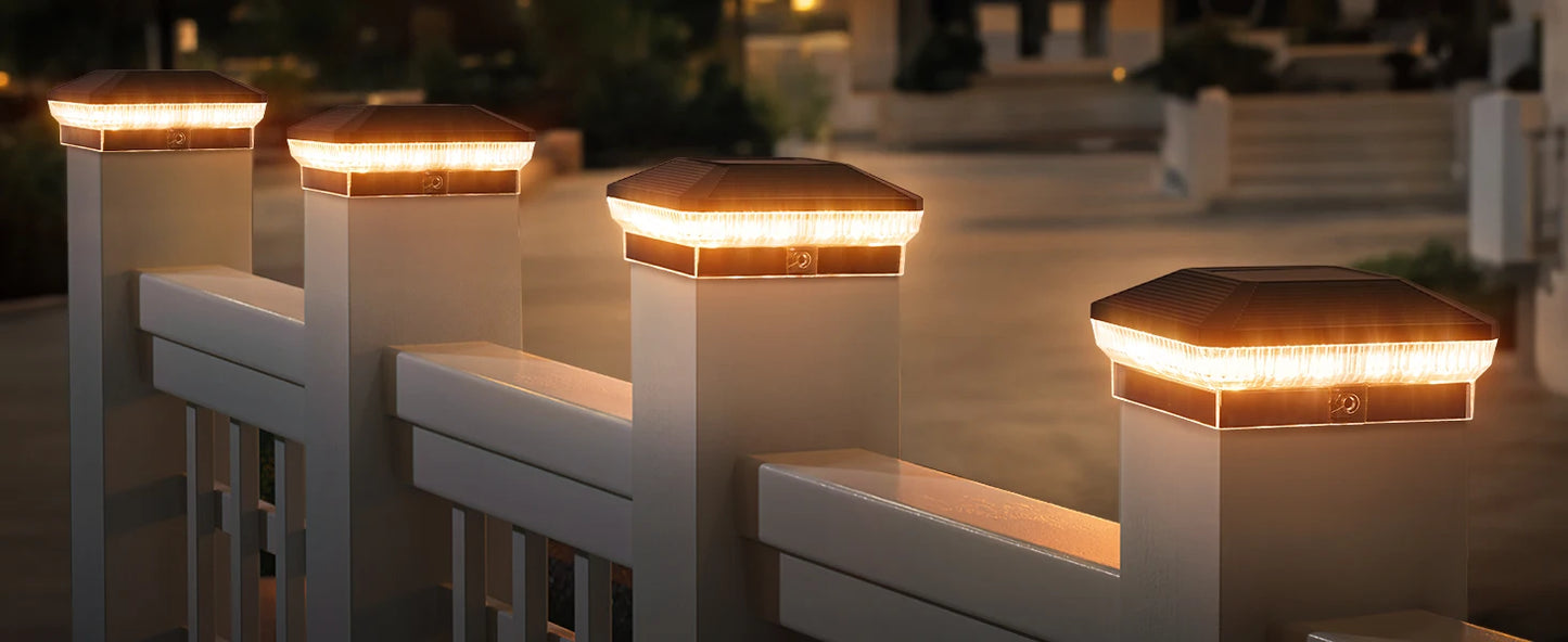 6/12 Pack 4x4 Solar Post Lights Outdoor, 40 LEDs 30 Lumens Fence Post Solar Lights Outdoor with 3 Modes