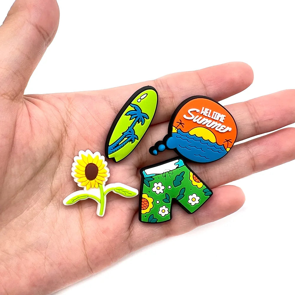 Summer Style sandbeach Shoe Charms for Clogs Sandals Decoration Shoe Accessories Charms for Friends Gifts